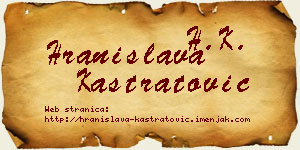 Hranislava Kastratović vizit kartica